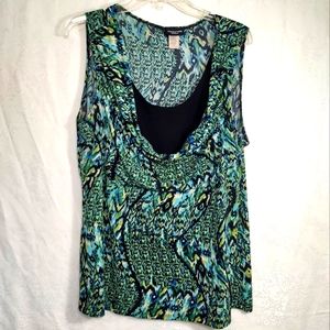 Perception Women green blue and black tunic women's 1X   #450